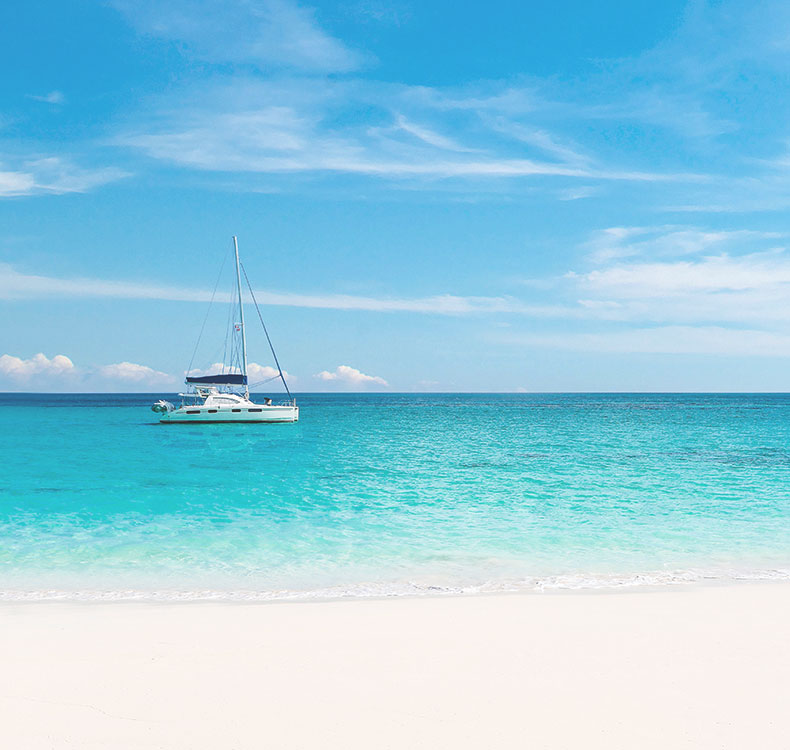 Sail Boat in turquoise waters